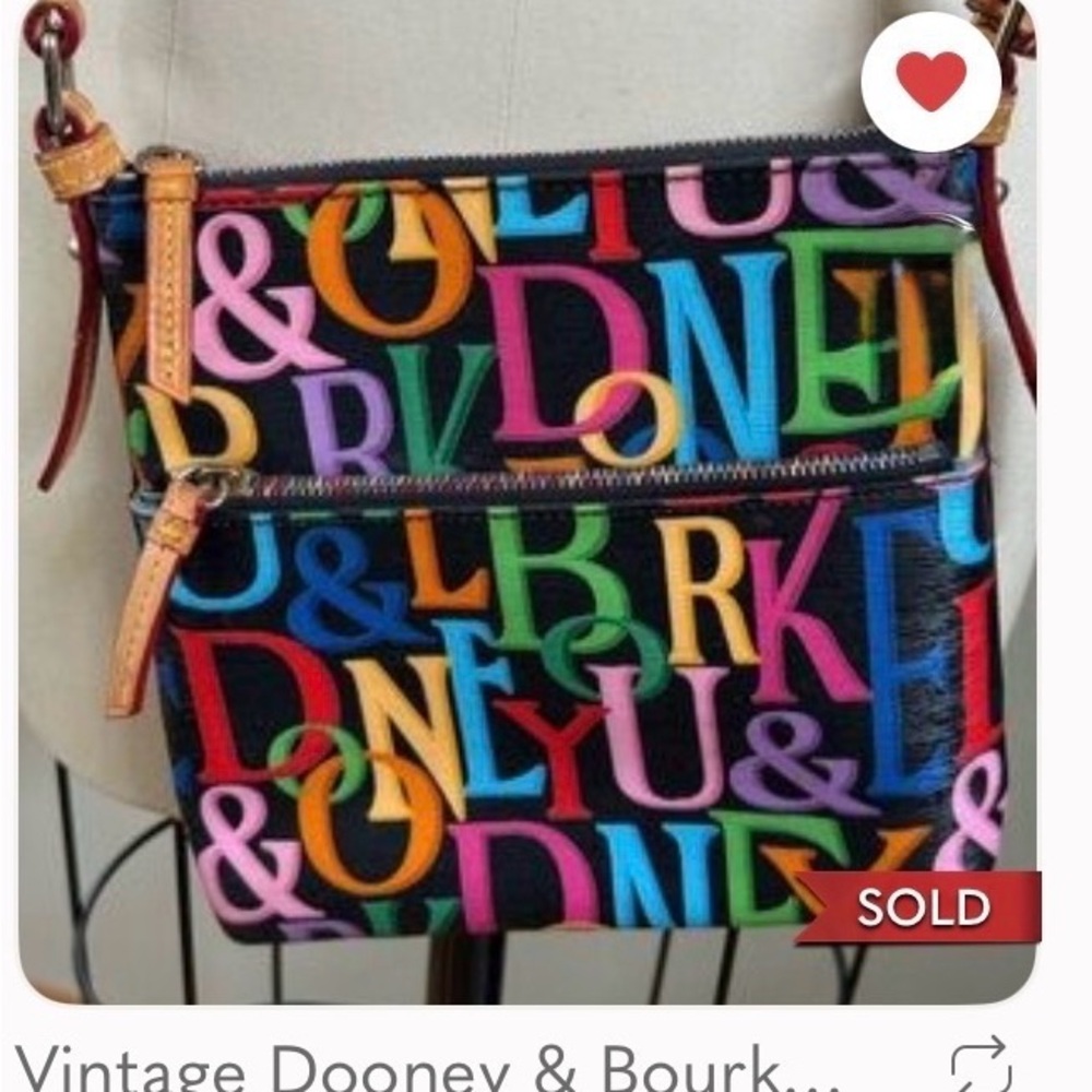 Vintage Dooney & Bourke Multicolor Grafica Letter Carrier Crossbody bag